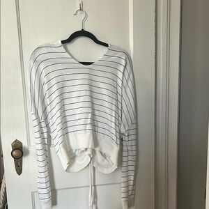 Striped White and Blue Women's Top